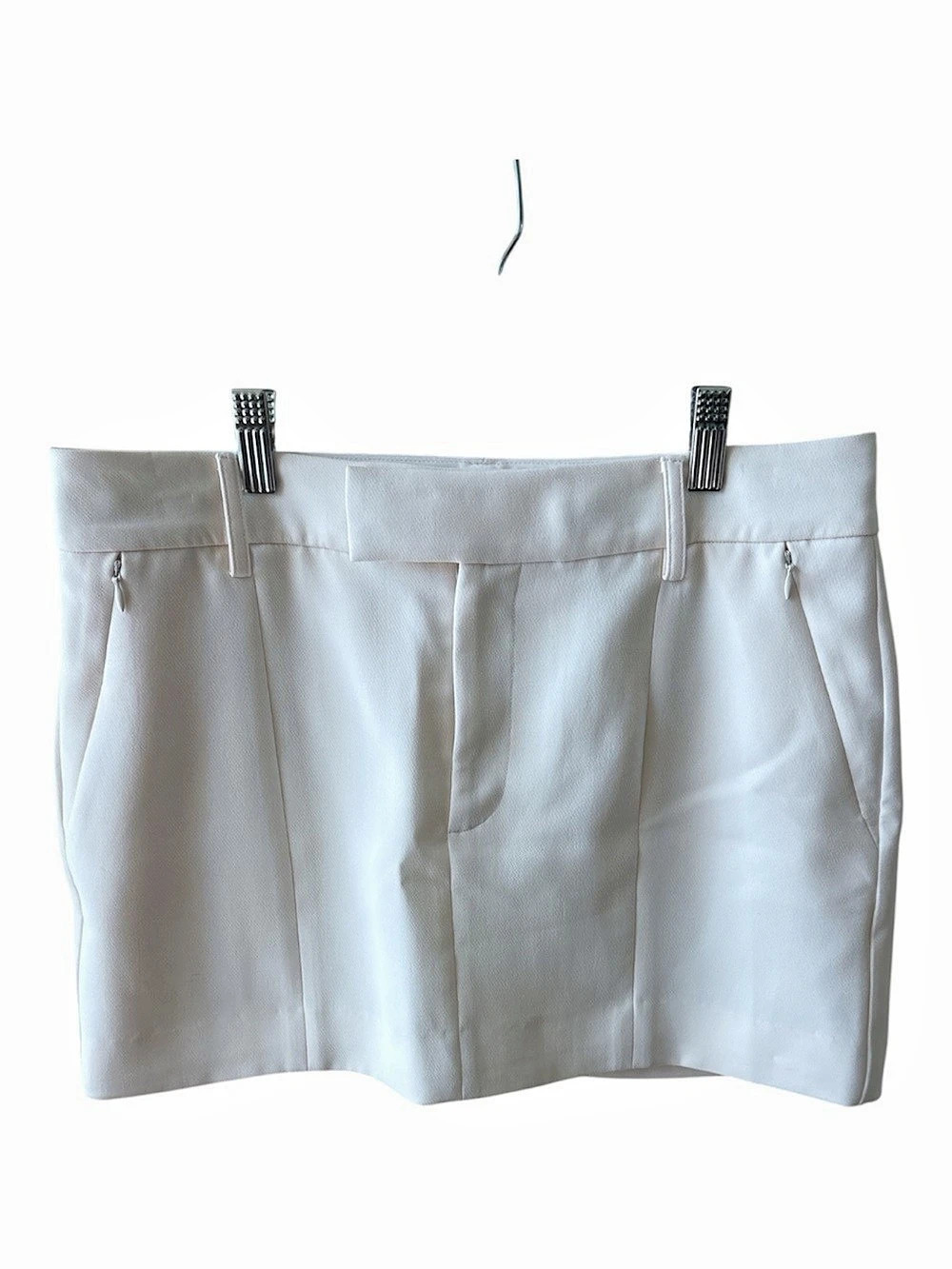 Good American Tailored Mini Skirt White Waist 27 Size 4